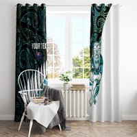 New Zealand Silver Fern Rugby Custom Window Curtain Go All Black Turquoise Maori Paua Shell LT14 - Polynesian Pride