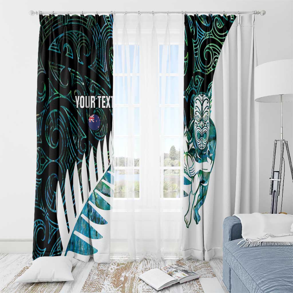New Zealand Silver Fern Rugby Custom Window Curtain Go All Black Turquoise Maori Paua Shell LT14 - Polynesian Pride