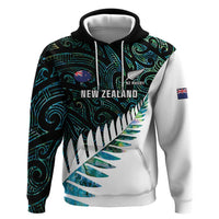 New Zealand Silver Fern Rugby Custom Zip Hoodie Go All Black Turquoise Maori Paua Shell LT14 Pullover Hoodie Turquoise - Polynesian Pride
