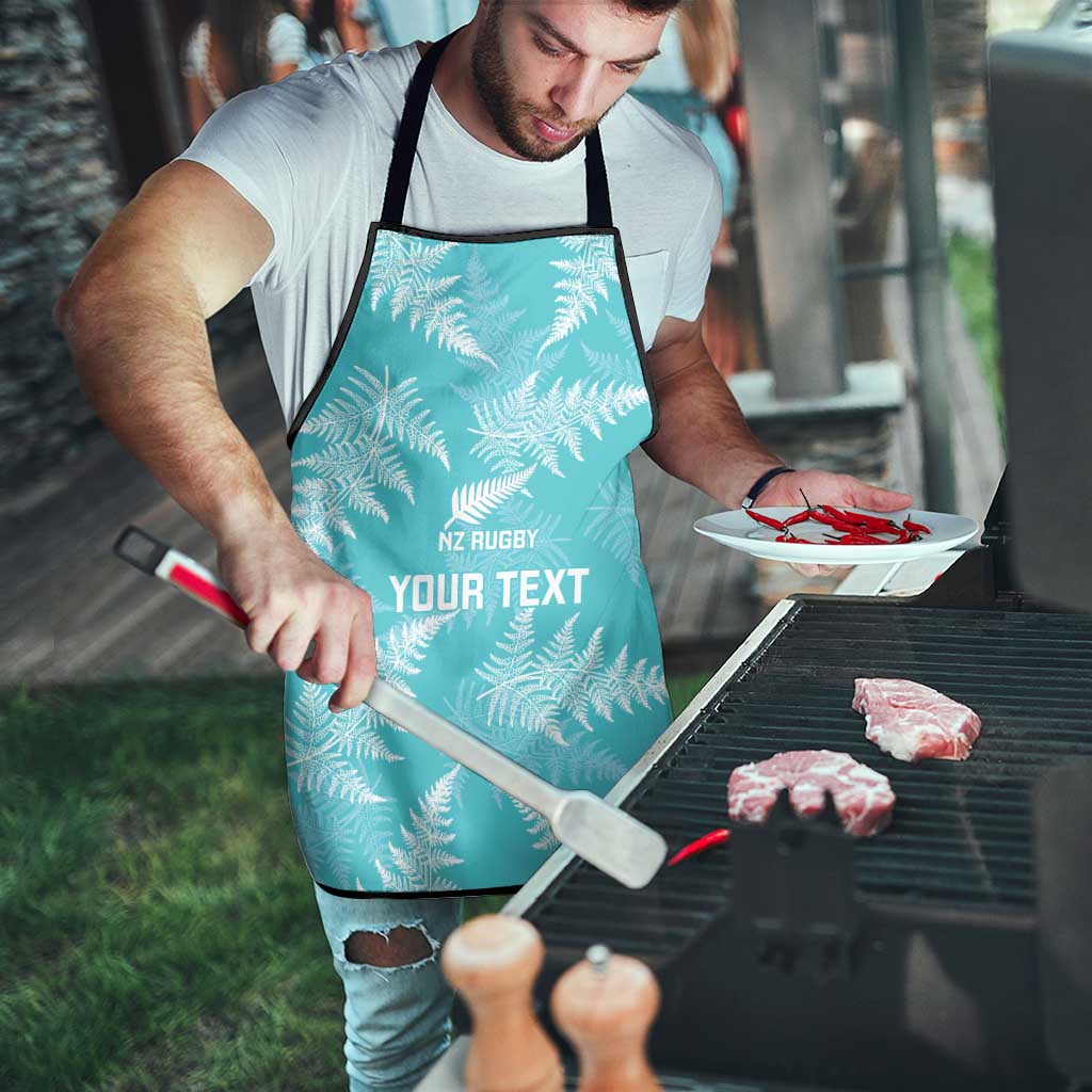 New Zealand Silver Fern Rugby Custom Apron Go Aotearoa Champions Turquoise Version - Polynesian Pride
