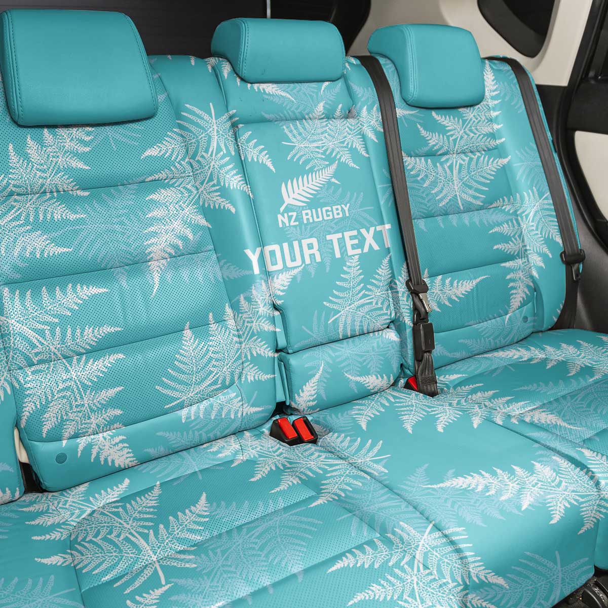 New Zealand Silver Fern Rugby Custom Back Car Seat Cover Go Aotearoa Champions Turquoise Version LT14 - Polynesian Pride