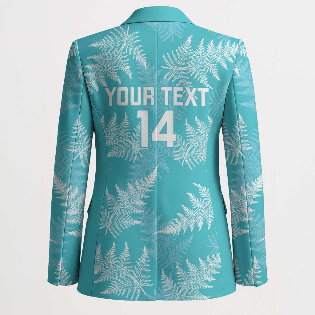 New Zealand Silver Fern Rugby Custom Blazer Go Aotearoa Champions Turquoise Version - Polynesian Pride