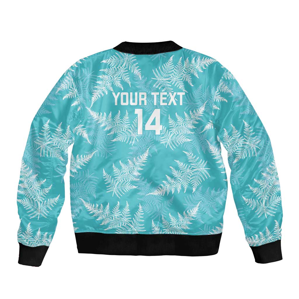 New Zealand Silver Fern Rugby Custom Bomber Jacket Go Aotearoa Champions Turquoise Version - Polynesian Pride