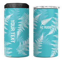 New Zealand Silver Fern Rugby Custom 4 in 1 Can Cooler Tumbler Go Aotearoa Champions Turquoise Version LT14 One Size: 16 oz Turquoise - Polynesian Pride