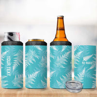 New Zealand Silver Fern Rugby Custom 4 in 1 Can Cooler Tumbler Go Aotearoa Champions Turquoise Version LT14 - Polynesian Pride