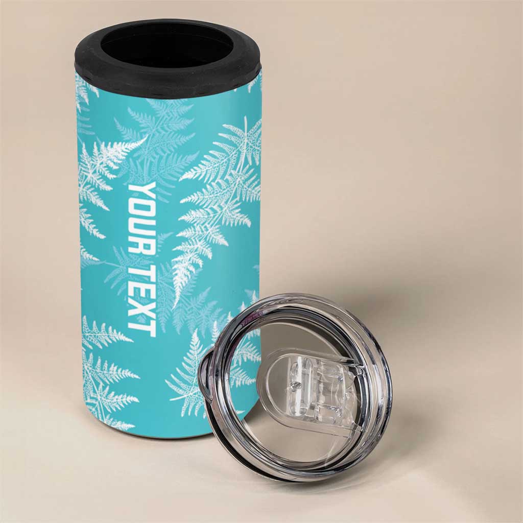 New Zealand Silver Fern Rugby Custom 4 in 1 Can Cooler Tumbler Go Aotearoa Champions Turquoise Version LT14 - Polynesian Pride