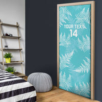 New Zealand Silver Fern Rugby Custom Door Cover Go Aotearoa Champions Turquoise Version LT14 - Polynesian Pride