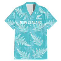 New Zealand Silver Fern Rugby Custom Family Matching Mermaid Dress and Hawaiian Shirt Go Aotearoa Champions Turquoise Version LT14 Dad's Shirt - Short Sleeve Turquoise - Polynesian Pride