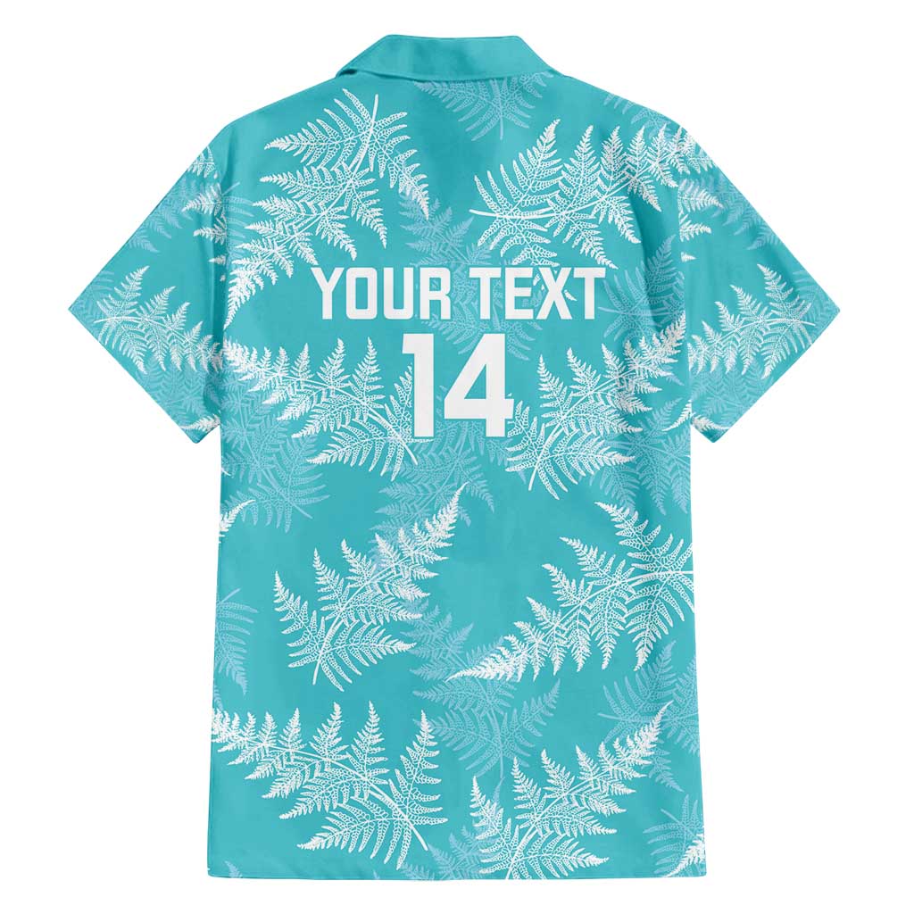 New Zealand Silver Fern Rugby Custom Family Matching Off Shoulder Short Dress and Hawaiian Shirt Go Aotearoa Champions Turquoise Version LT14 - Polynesian Pride