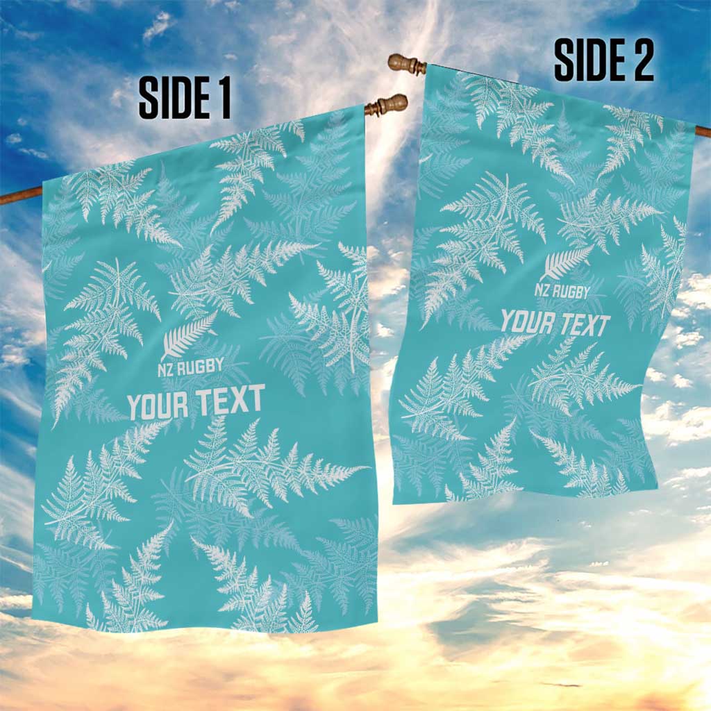 New Zealand Silver Fern Rugby Custom Garden Flag Go Aotearoa Champions Turquoise Version LT14 - Polynesian Pride