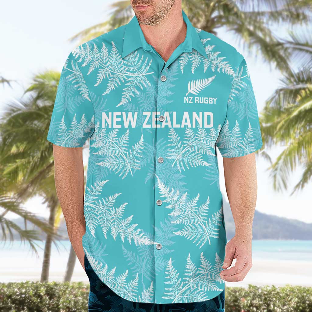 New Zealand Silver Fern Rugby Custom Hawaiian Shirt Go Aotearoa Champions Turquoise Version LT14 - Polynesian Pride
