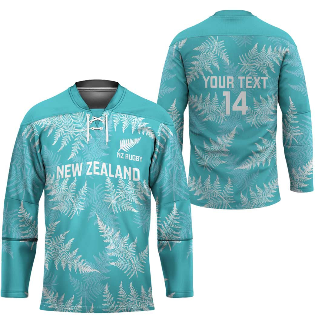 New Zealand Silver Fern Rugby Custom Hockey Jersey Go Aotearoa Champions Turquoise Version LT14 - Polynesian Pride