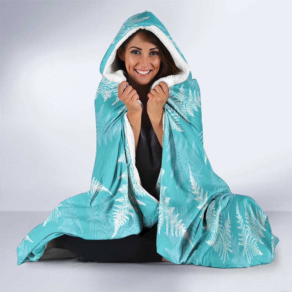 New Zealand Silver Fern Rugby Custom Hooded Blanket Go Aotearoa Champions Turquoise Version LT14 - Polynesian Pride