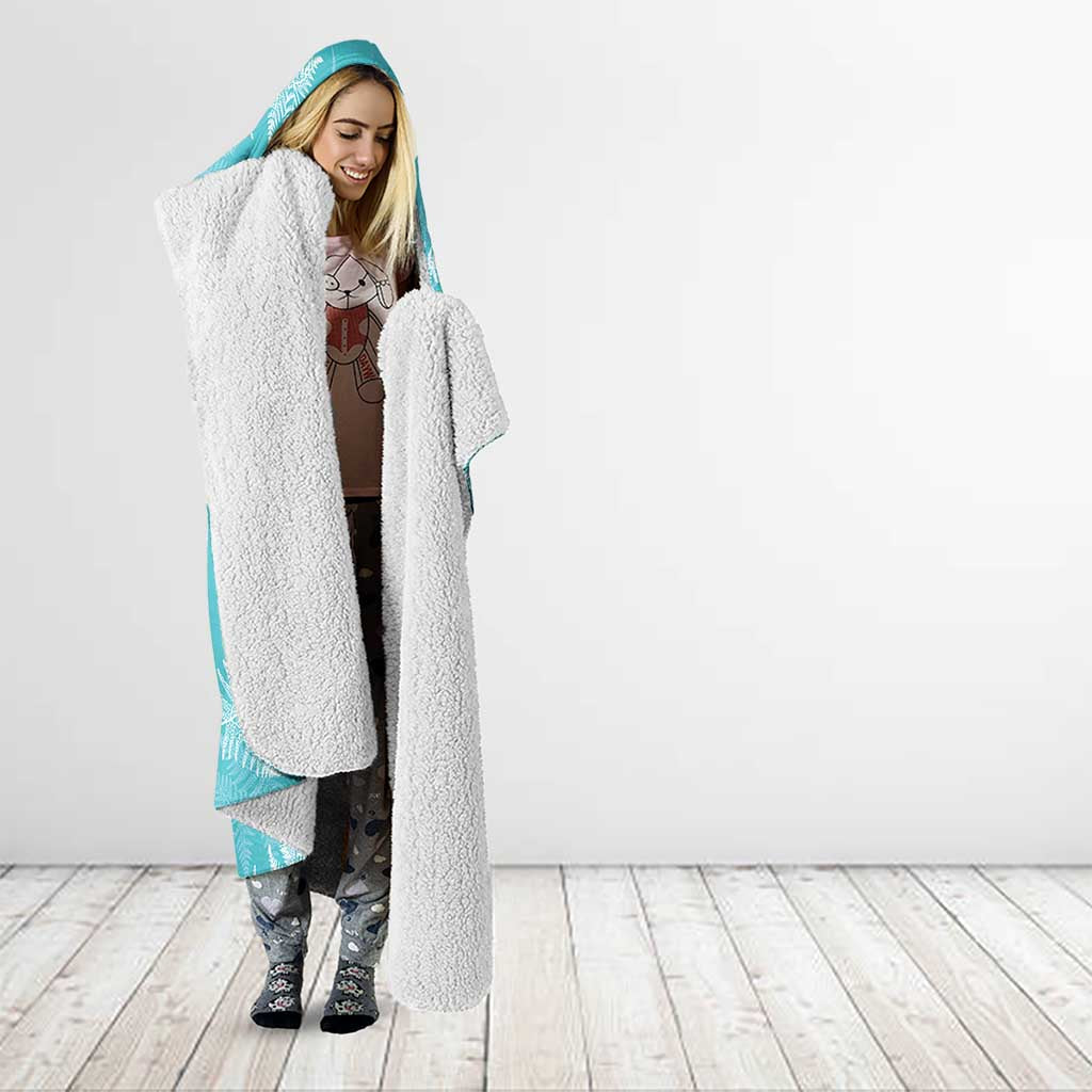 New Zealand Silver Fern Rugby Custom Hooded Blanket Go Aotearoa Champions Turquoise Version LT14 - Polynesian Pride
