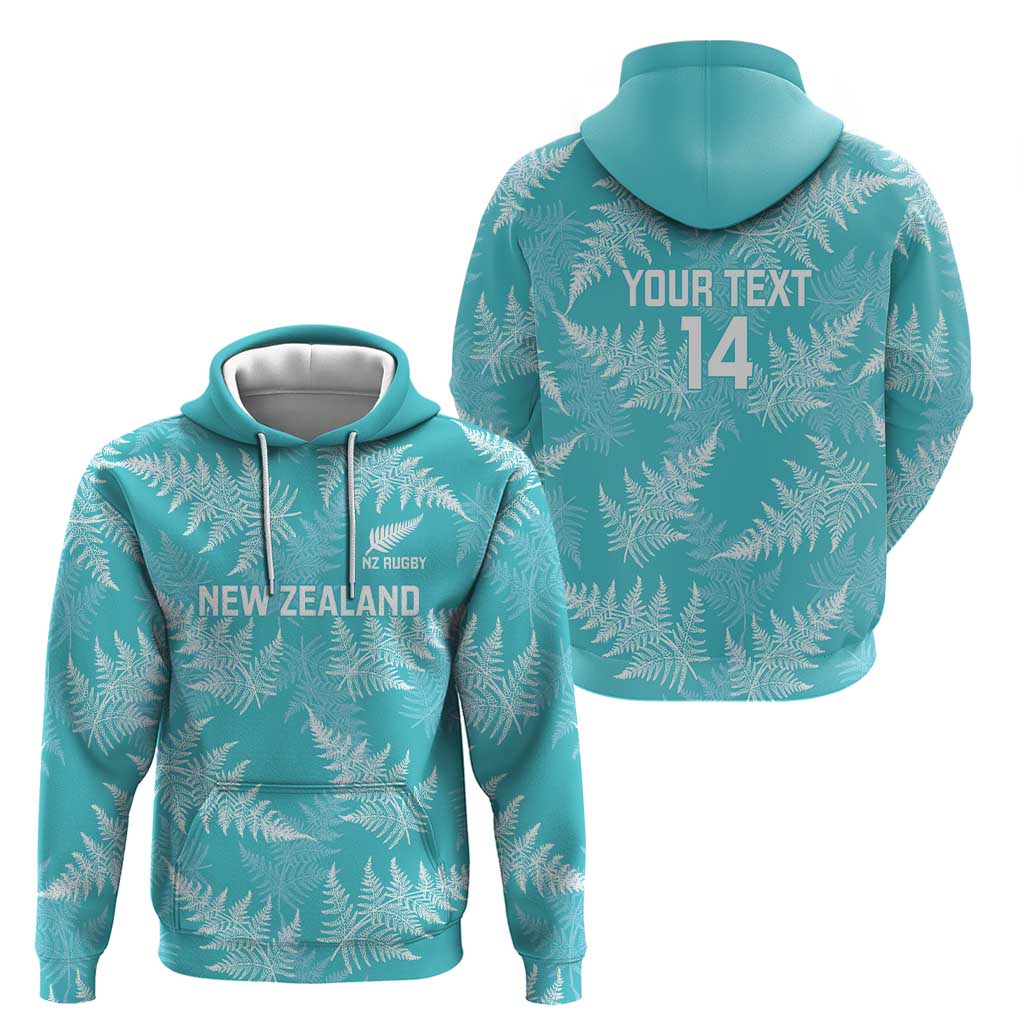 New Zealand Silver Fern Rugby Custom Hoodie Go Aotearoa Champions Turquoise Version LT14 - Polynesian Pride