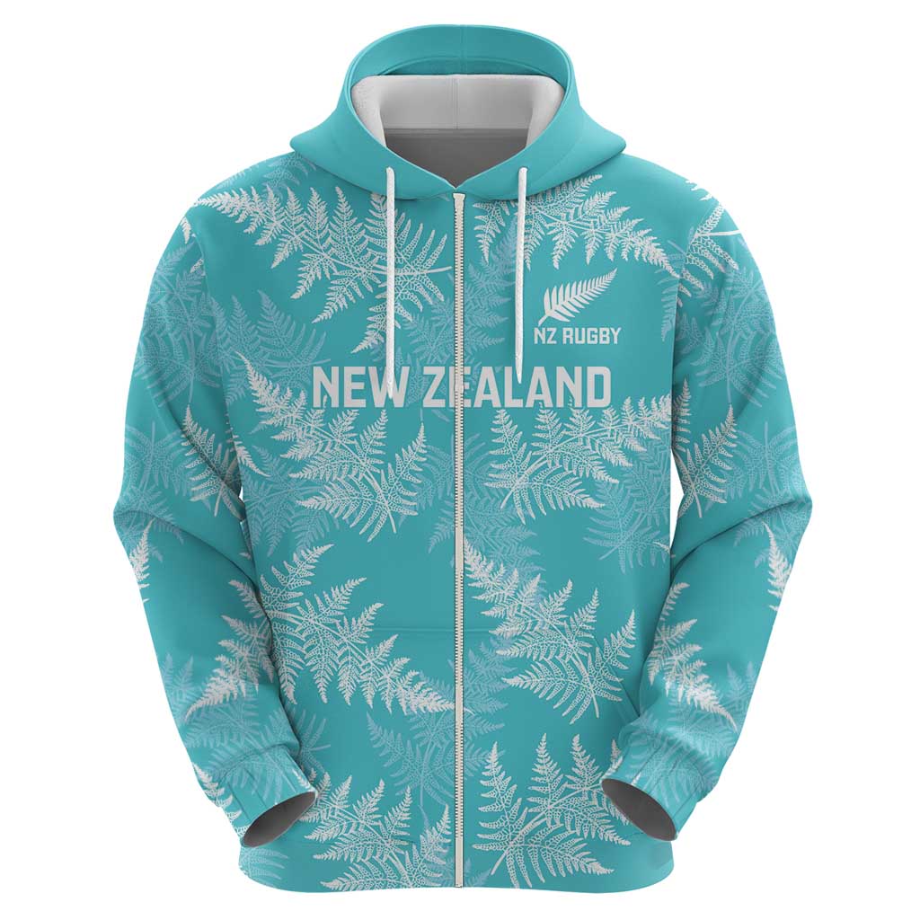 New Zealand Silver Fern Rugby Custom Hoodie Go Aotearoa Champions Turquoise Version LT14 - Polynesian Pride