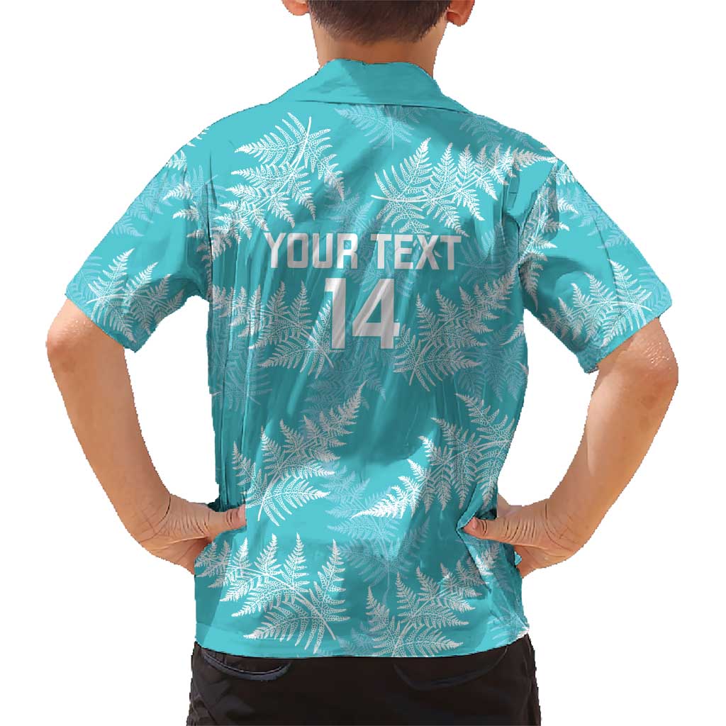 New Zealand Silver Fern Rugby Custom Kid Hawaiian Shirt Go Aotearoa Champions Turquoise Version LT14 - Polynesian Pride