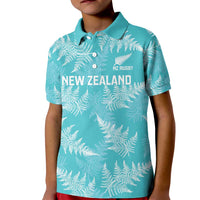 New Zealand Silver Fern Rugby Custom Kid Polo Shirt Go Aotearoa Champions Turquoise Version LT14 Kid Turquoise - Polynesian Pride