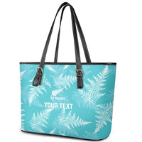 New Zealand Silver Fern Rugby Custom Leather Tote Bag Go Aotearoa Champions Turquoise Version LT14 - Polynesian Pride