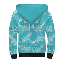 New Zealand Silver Fern Rugby Custom Sherpa Hoodie Go Aotearoa Champions Turquoise Version LT14 - Polynesian Pride