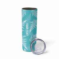 New Zealand Silver Fern Rugby Custom Skinny Tumbler Go Aotearoa Champions Turquoise Version LT14 - Polynesian Pride