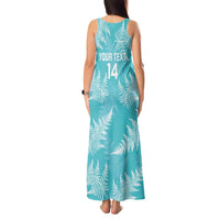 New Zealand Silver Fern Rugby Custom Tank Maxi Dress Go Aotearoa Champions Turquoise Version LT14 - Polynesian Pride