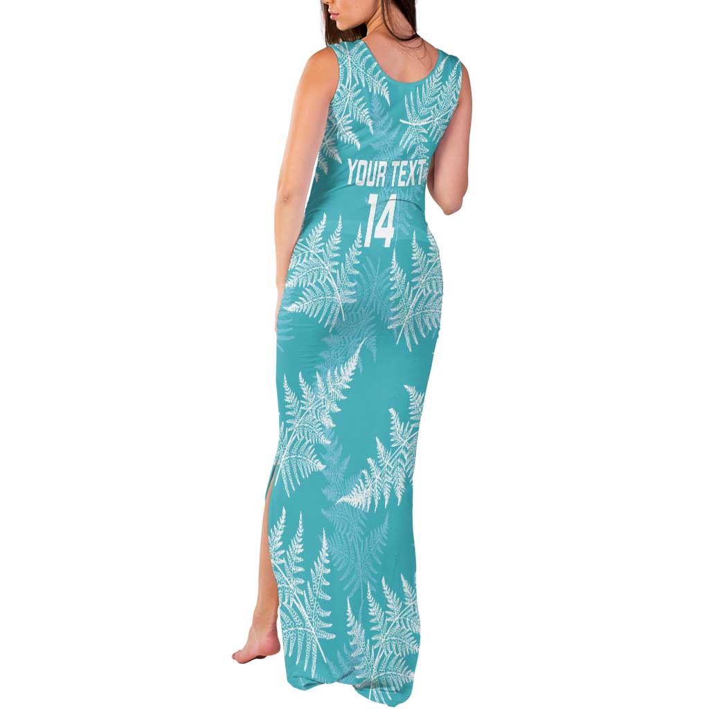 New Zealand Silver Fern Rugby Custom Tank Maxi Dress Go Aotearoa Champions Turquoise Version LT14 - Polynesian Pride