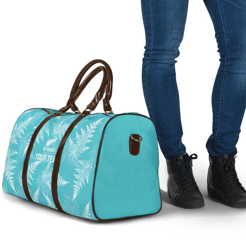 New Zealand Silver Fern Rugby Custom Travel Bag Go Aotearoa Champions Turquoise Version LT14 - Polynesian Pride