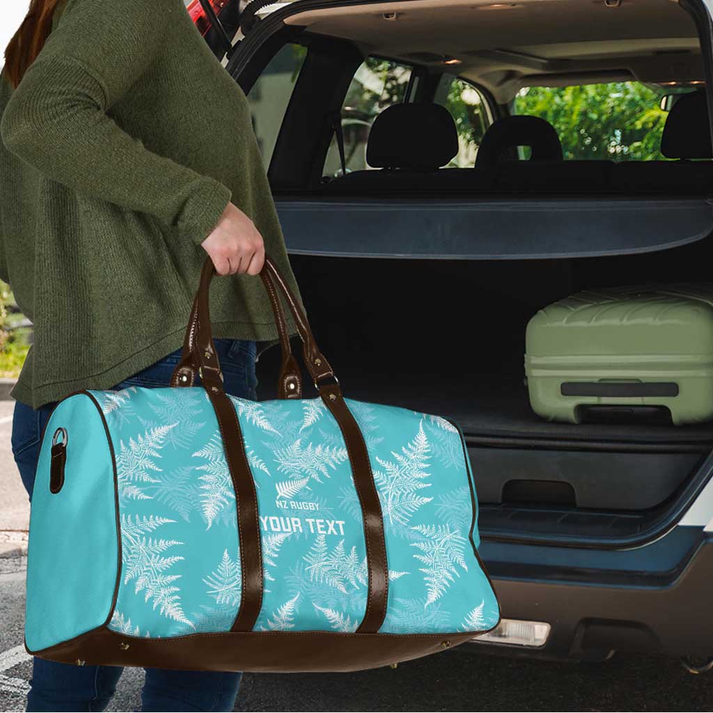 New Zealand Silver Fern Rugby Custom Travel Bag Go Aotearoa Champions Turquoise Version LT14 - Polynesian Pride