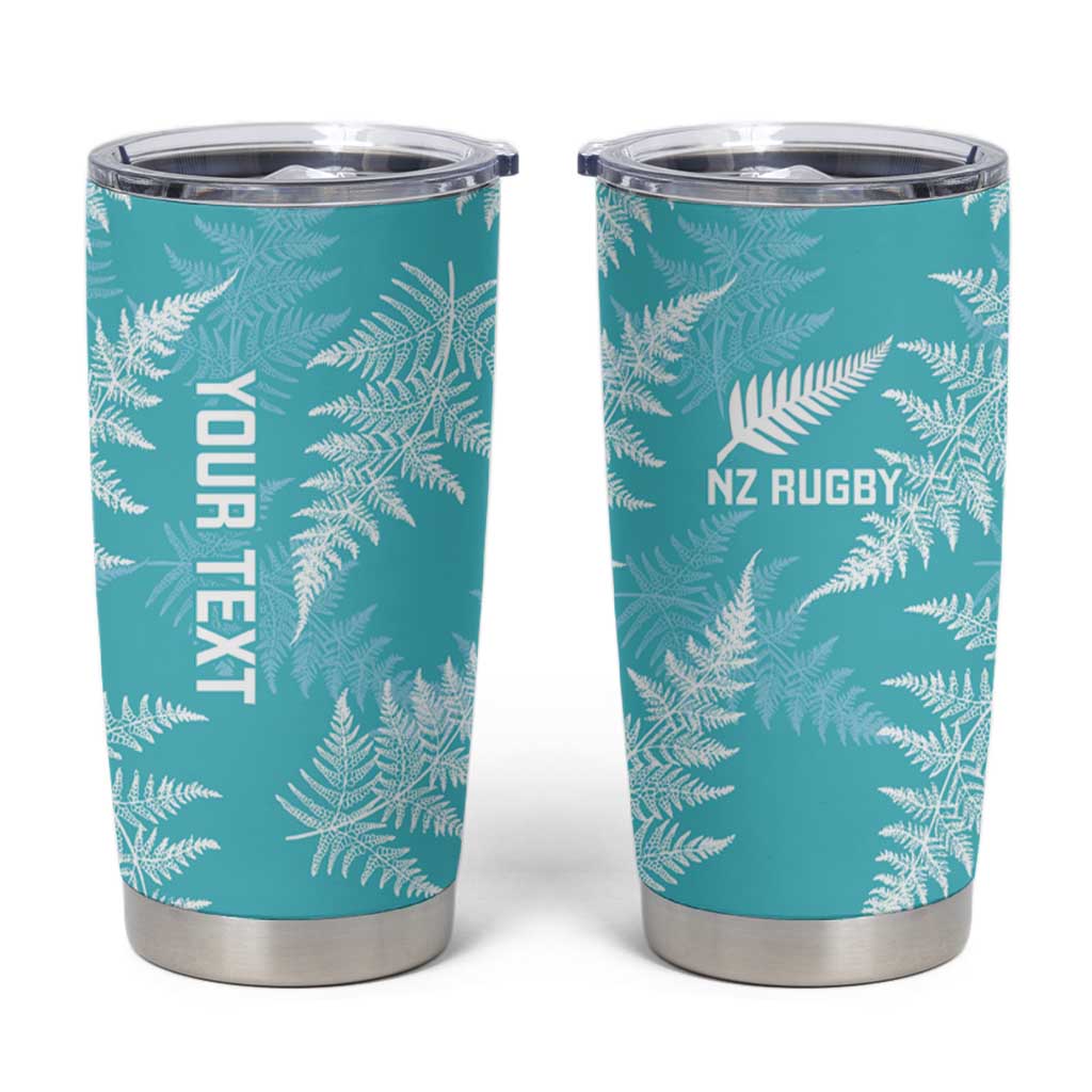 New Zealand Silver Fern Rugby Custom Tumbler Cup Go Aotearoa Champions Turquoise Version LT14 Turquoise - Polynesian Pride