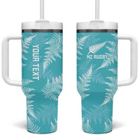 New Zealand Silver Fern Rugby Custom Tumbler With Handle Go Aotearoa Champions Turquoise Version LT14 One Size: 40 oz Turquoise - Polynesian Pride
