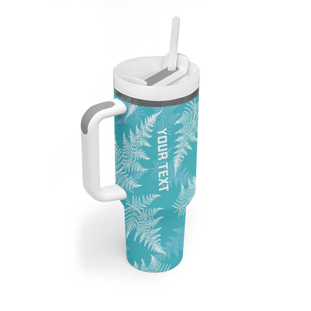 New Zealand Silver Fern Rugby Custom Tumbler With Handle Go Aotearoa Champions Turquoise Version LT14 - Polynesian Pride