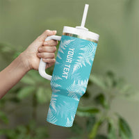 New Zealand Silver Fern Rugby Custom Tumbler With Handle Go Aotearoa Champions Turquoise Version LT14 - Polynesian Pride