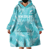 New Zealand Silver Fern Rugby Custom Wearable Blanket Hoodie Go Aotearoa Champions Turquoise Version LT14 - Polynesian Pride