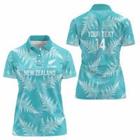 New Zealand Silver Fern Rugby Custom Women Polo Shirt Go Aotearoa Champions Turquoise Version - Polynesian Pride