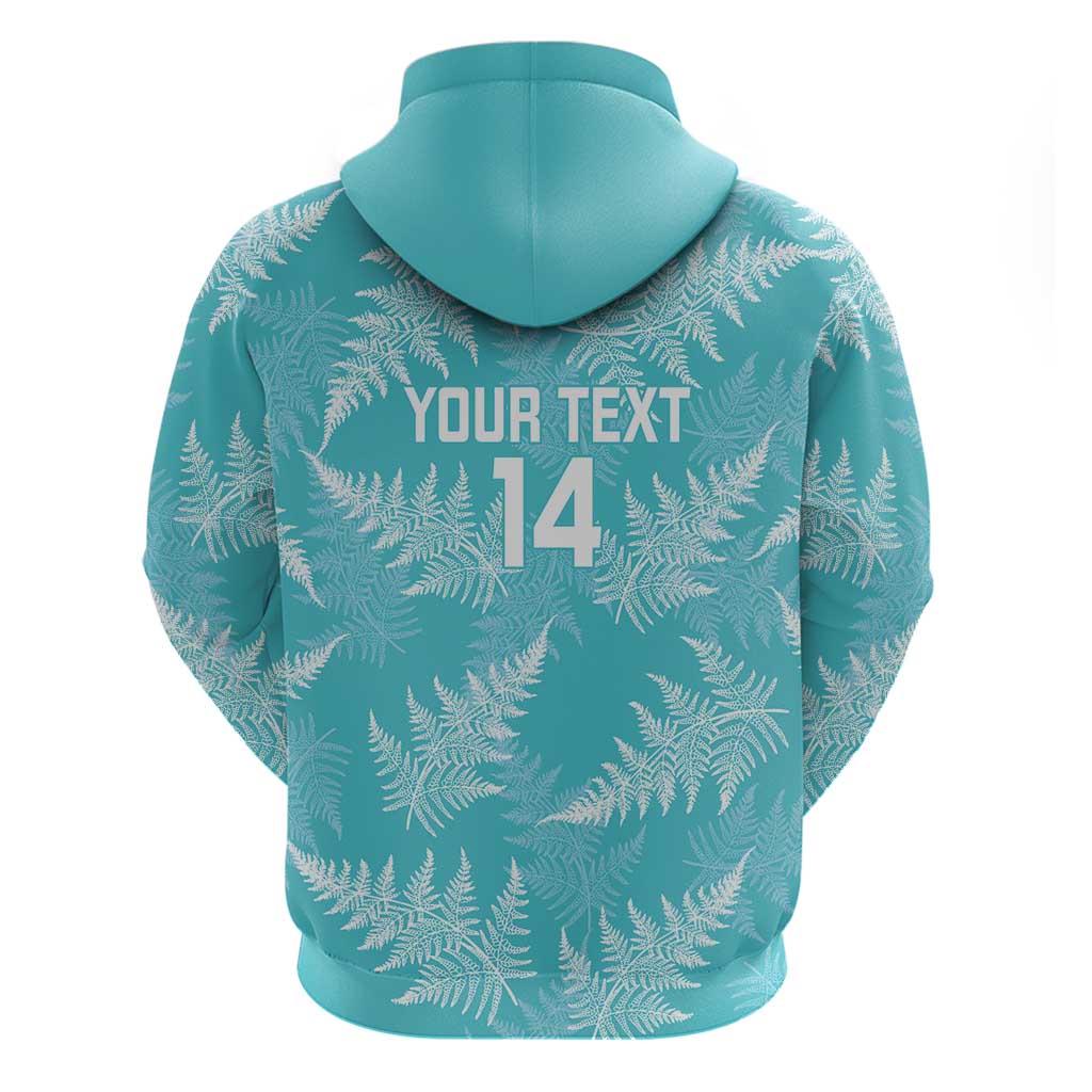 New Zealand Silver Fern Rugby Custom Zip Hoodie Go Aotearoa Champions Turquoise Version LT14 - Polynesian Pride