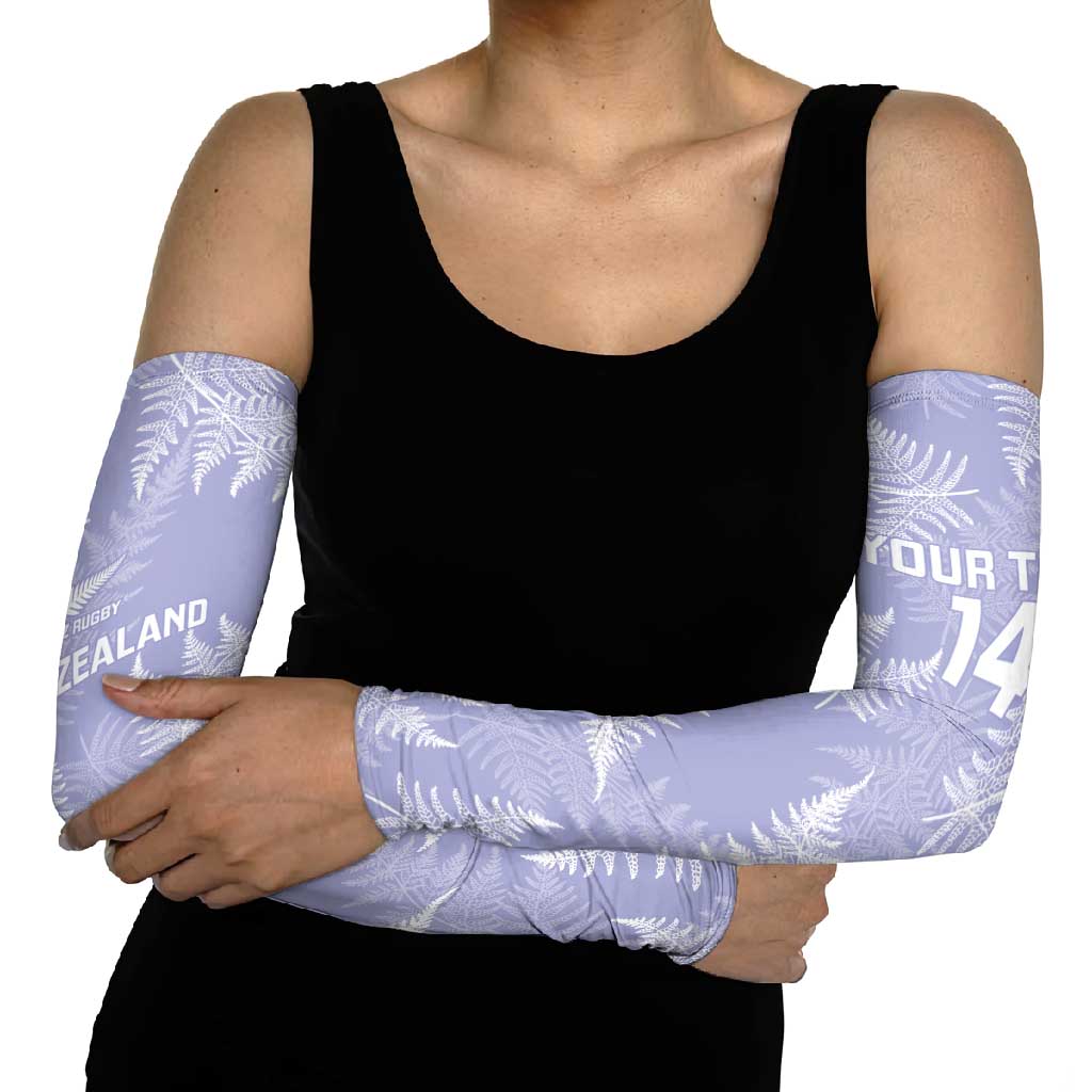 New Zealand Silver Fern Rugby Custom Arm Sleeves Go Aotearoa Champions Purple Version LT14 - Polynesian Pride