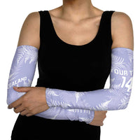 New Zealand Silver Fern Rugby Custom Arm Sleeves Go Aotearoa Champions Purple Version LT14 - Polynesian Pride