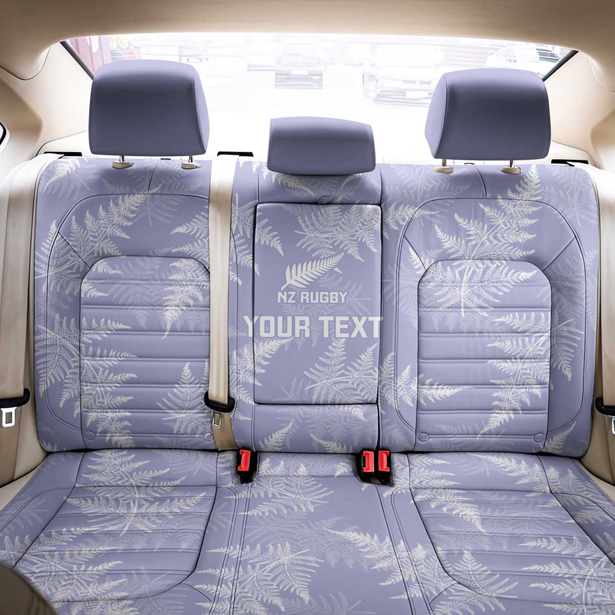 New Zealand Silver Fern Rugby Custom Back Car Seat Cover Go Aotearoa Champions Purple Version LT14 - Polynesian Pride