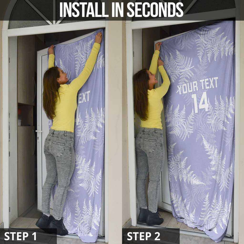 New Zealand Silver Fern Rugby Custom Door Cover Go Aotearoa Champions Purple Version LT14 - Polynesian Pride