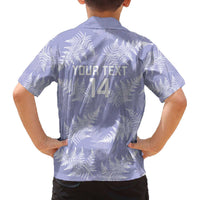 New Zealand Silver Fern Rugby Custom Family Matching Off The Shoulder Long Sleeve Dress and Hawaiian Shirt Go Aotearoa Champions Purple Version LT14 - Polynesian Pride