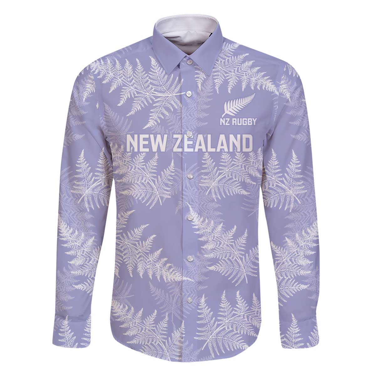 New Zealand Silver Fern Rugby Custom Family Matching Off The Shoulder Long Sleeve Dress and Hawaiian Shirt Go Aotearoa Champions Purple Version LT14 Dad's Shirt - Long Sleeve Purple - Polynesian Pride