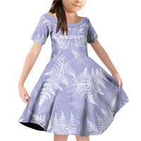 New Zealand Silver Fern Rugby Custom Family Matching Off Shoulder Short Dress and Hawaiian Shirt Go Aotearoa Champions Purple Version LT14 Daughter's Dress Purple - Polynesian Pride