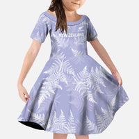 New Zealand Silver Fern Rugby Custom Family Matching Summer Maxi Dress and Hawaiian Shirt Go Aotearoa Champions Purple Version LT14 Daughter's Dress Purple - Polynesian Pride