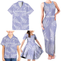 New Zealand Silver Fern Rugby Custom Family Matching Tank Maxi Dress and Hawaiian Shirt Go Aotearoa Champions Purple Version LT14 - Polynesian Pride