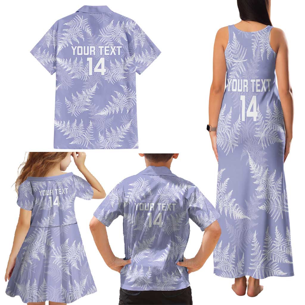 New Zealand Silver Fern Rugby Custom Family Matching Tank Maxi Dress and Hawaiian Shirt Go Aotearoa Champions Purple Version LT14 - Polynesian Pride