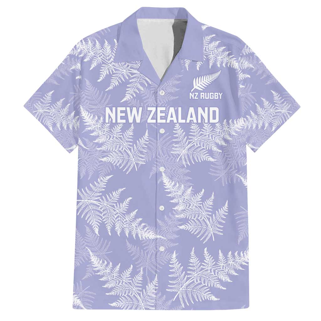New Zealand Silver Fern Rugby Custom Family Matching Tank Maxi Dress and Hawaiian Shirt Go Aotearoa Champions Purple Version LT14 Dad's Shirt - Short Sleeve Purple - Polynesian Pride