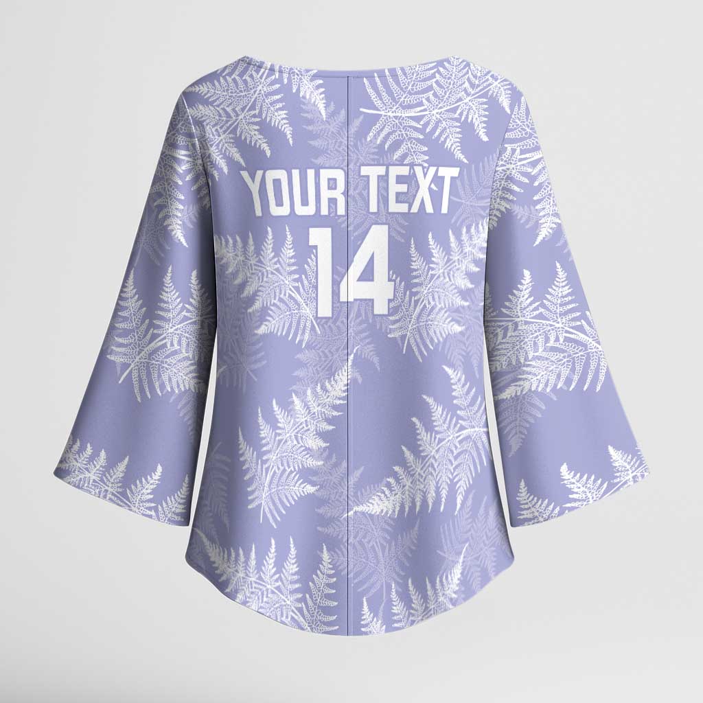 New Zealand Silver Fern Rugby Custom Kimono Sleeve Blouse Go Aotearoa Champions Purple Version LT14 - Polynesian Pride