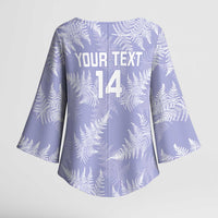 New Zealand Silver Fern Rugby Custom Kimono Sleeve Blouse Go Aotearoa Champions Purple Version LT14 - Polynesian Pride