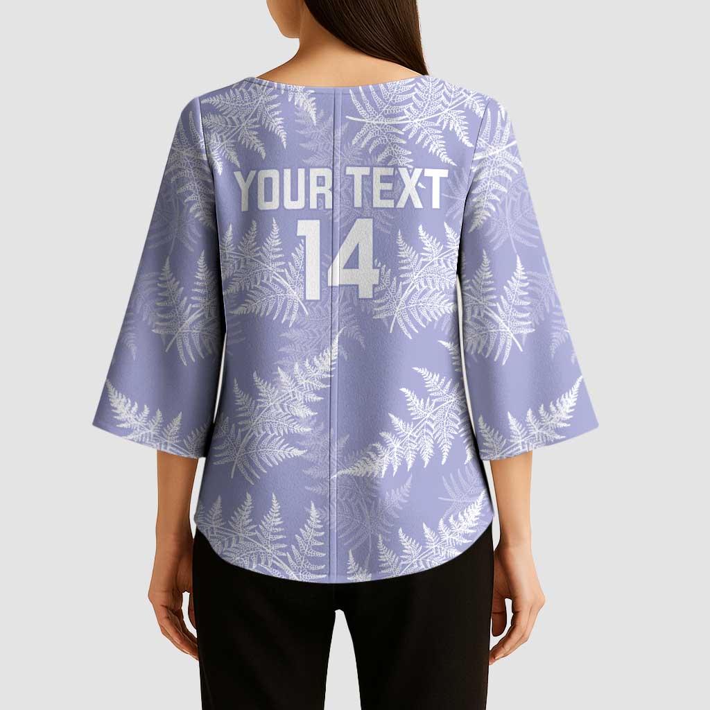 New Zealand Silver Fern Rugby Custom Kimono Sleeve Blouse Go Aotearoa Champions Purple Version LT14 - Polynesian Pride